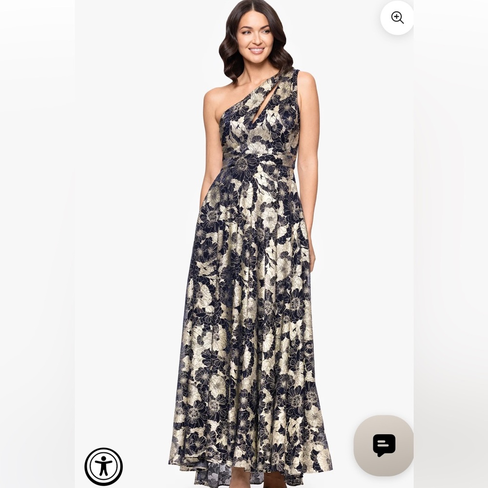 Betsy & Adam Blue and White Halter Gown for Weddings